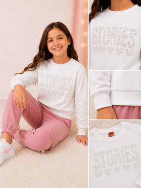 Conjunto Stories Infantil em Moletom Peluciado