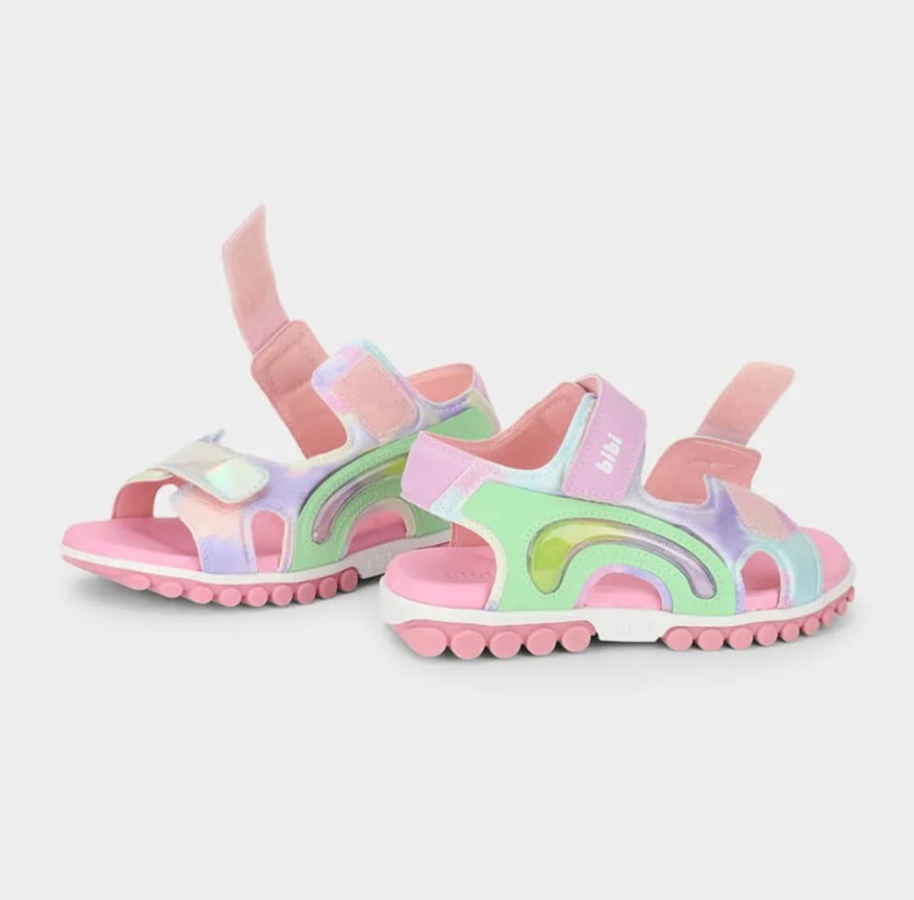 Sandália Infantil Bibi Summer Roller Sport 2.0 Rosa com Lilás