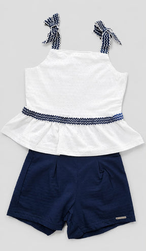 Conjunto Infantil Feminino em Malha Nikko com Laços nas Alças