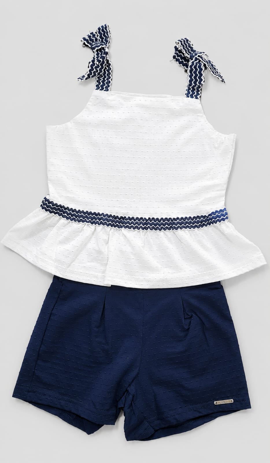 Conjunto Infantil Feminino em Malha Nikko com Laços nas Alças
