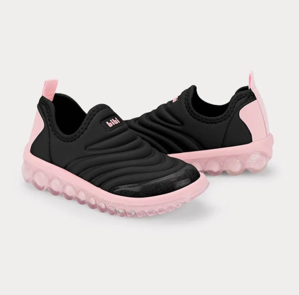 Tênis Infantil Bibi Roller 2.0 Preto com Rosa