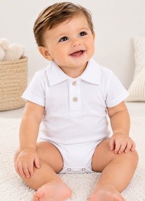 BODY POLO BEBÊ 100% ALGODÃO MALHA PREMIUM