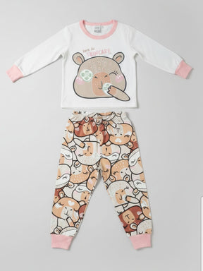 Pijama Infantil Meia Estação – Capivara | 100% Algodão | Brilha no Escuro
