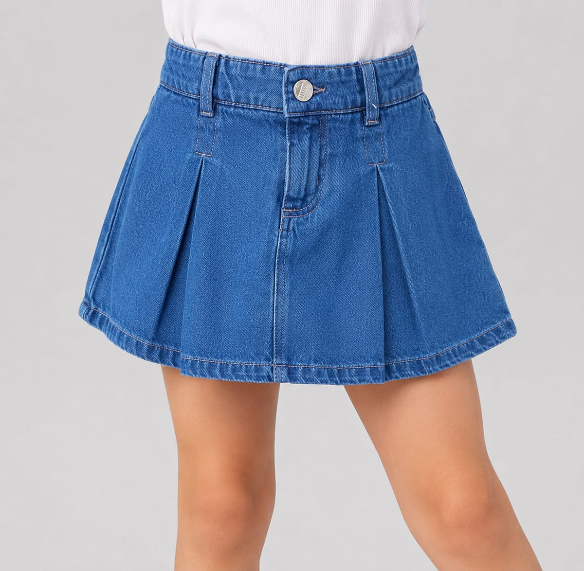 Saia-Short Jeans Infantil Menina
