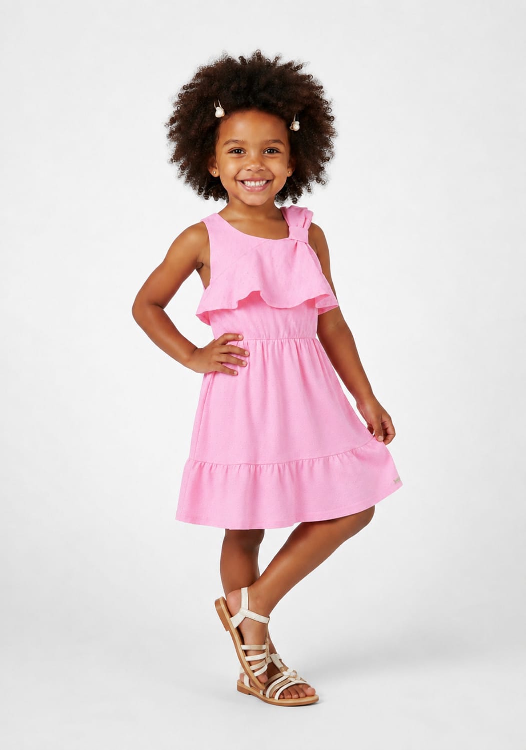Vestido Infantil em Malha Nikko Rosa