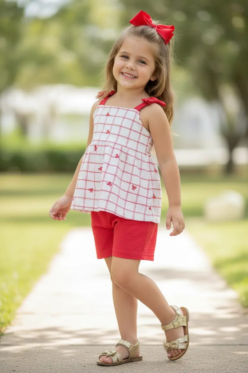 Conjunto Laço Infantil em Malha Nikko – Conforto e Delicadeza para o Dia a Dia