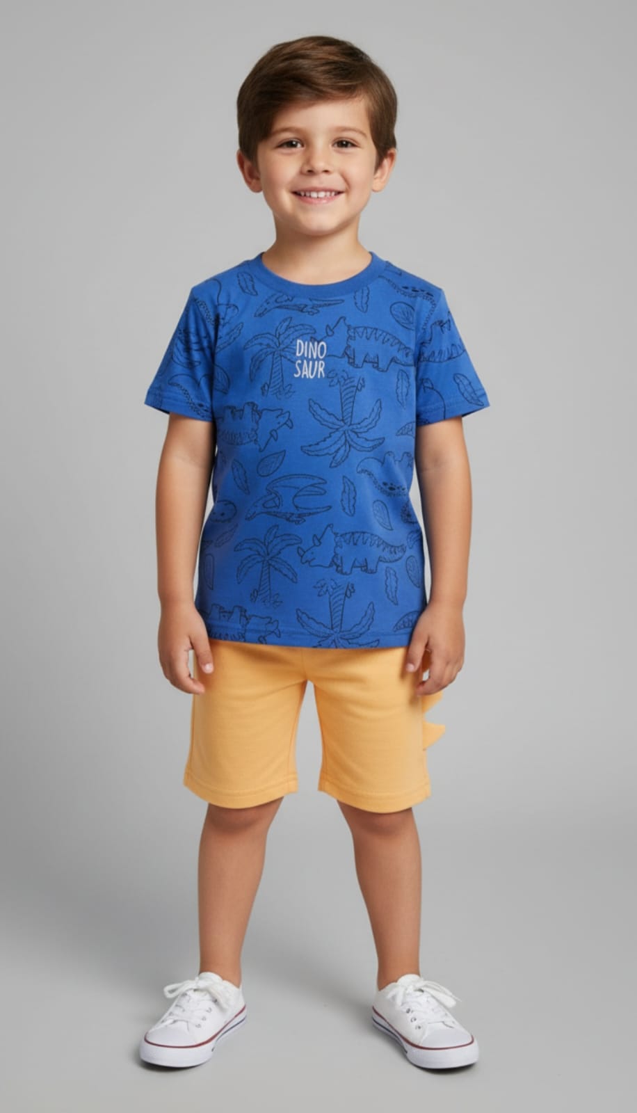 Conjunto Dino Infantil em Algodão – Conforto, Estilo e Diversão para o Dia a Dia