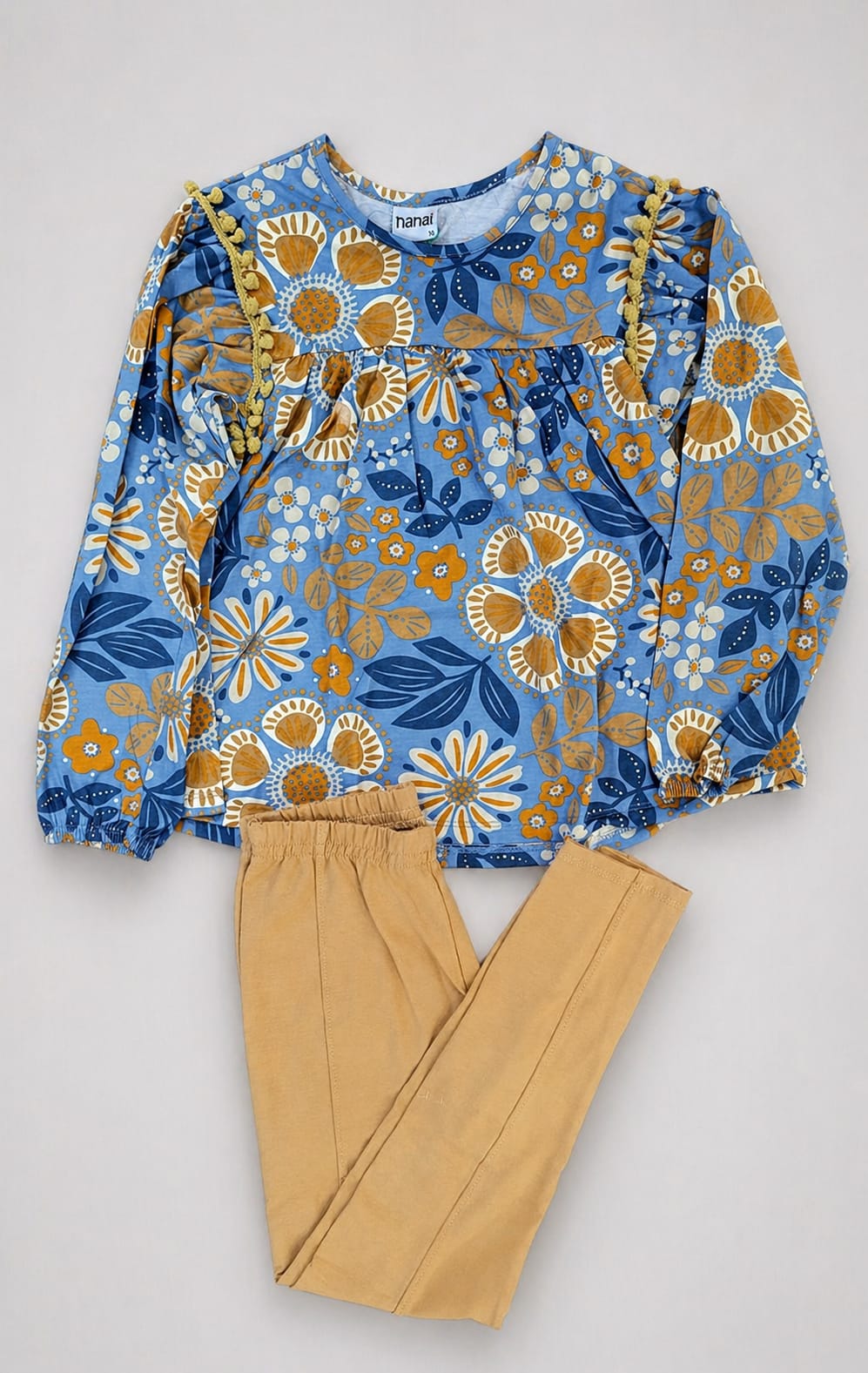 Conjunto Infantil Blusa Floral + Legging Básica