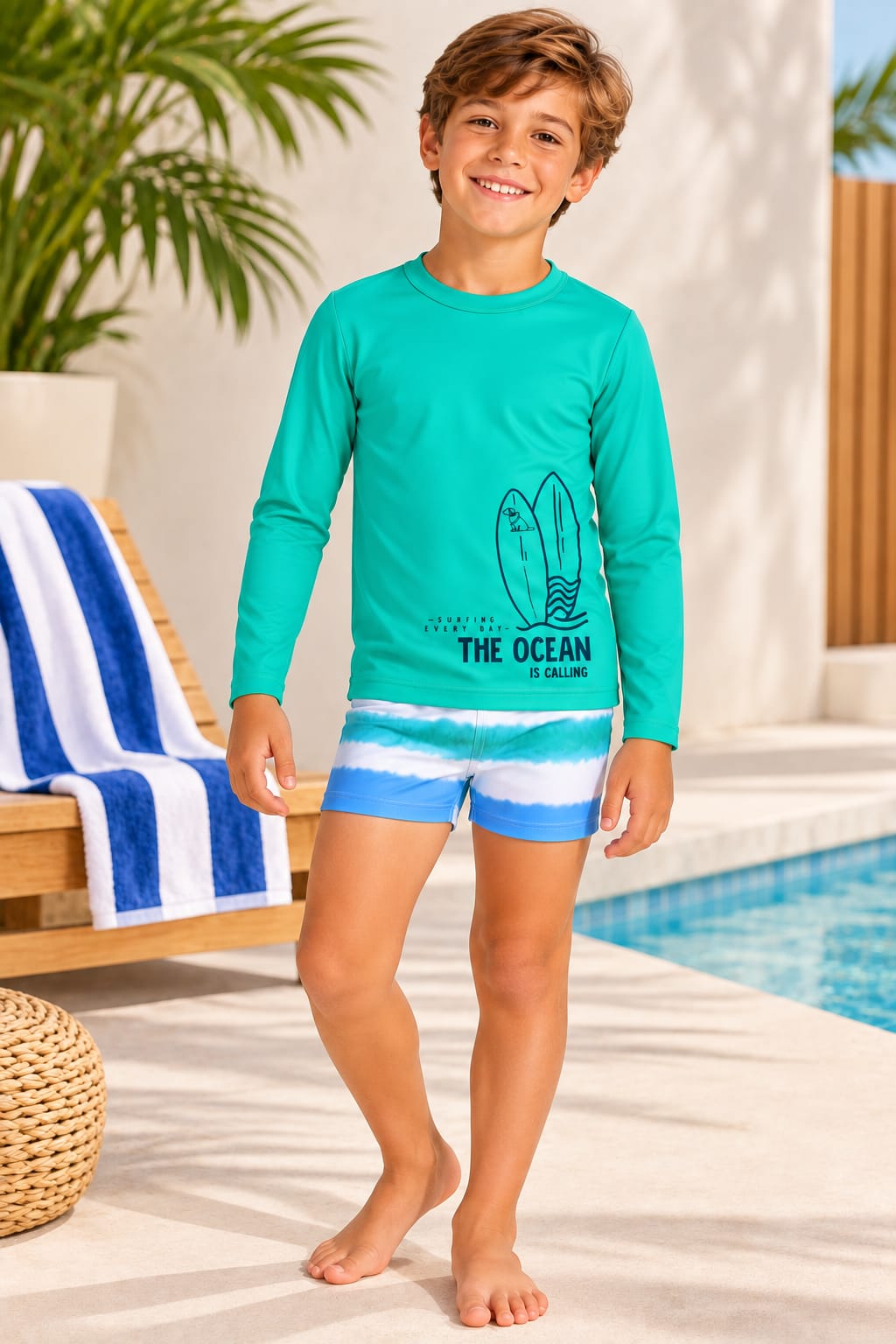 CONJUNTO INFANTIL MENINO QUIMBY BLUSA UV 50+ E SUNGA