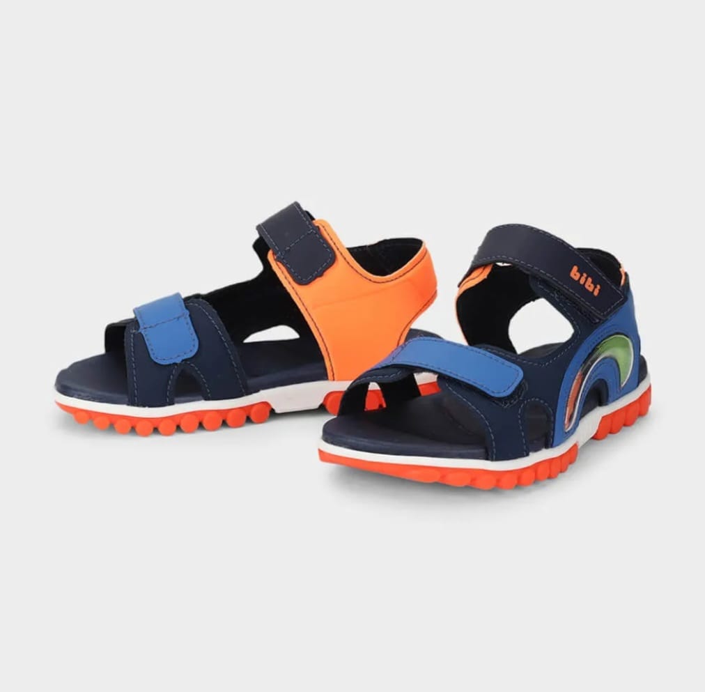 Sandália Infantil Bibi Summer Roller Sport 2.0 Azul com Laranja