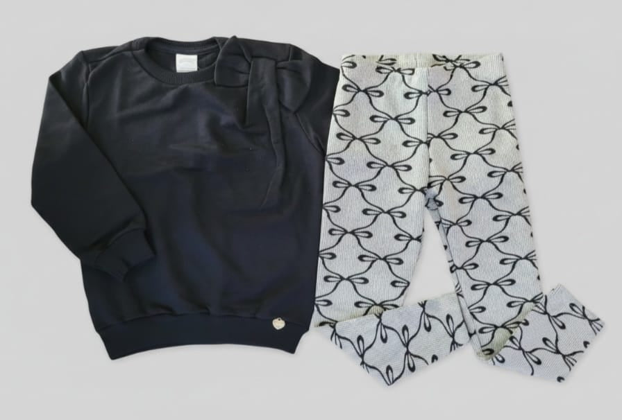 Conjunto Moletom Menina Infantil com Laço – Conforto e Estilo para o Dia a Dia