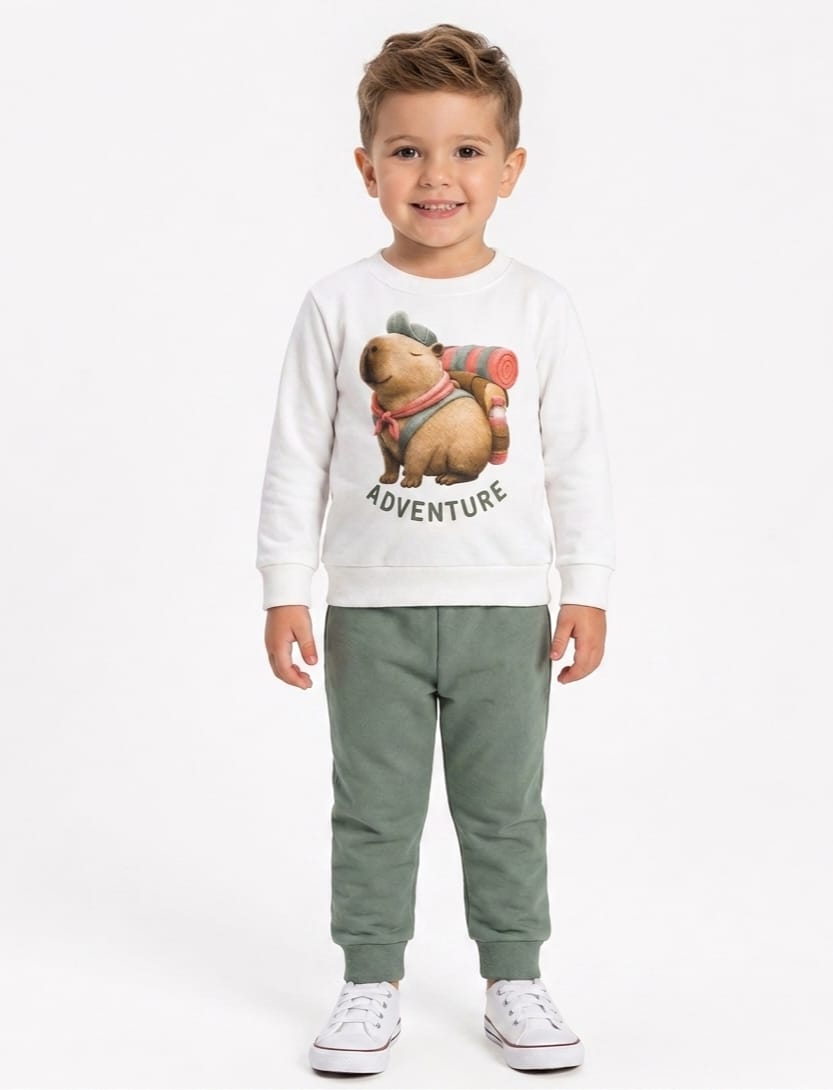 Conjunto Moletom Capivara Menino Infantil em Algodão Peluciado – Conforto e Estilo para o Dia a Dia