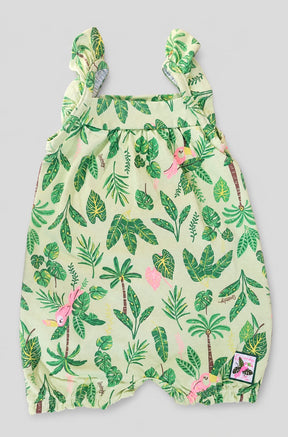 Macaquinho Infantil Feminino em Cotton Estampado Tropical