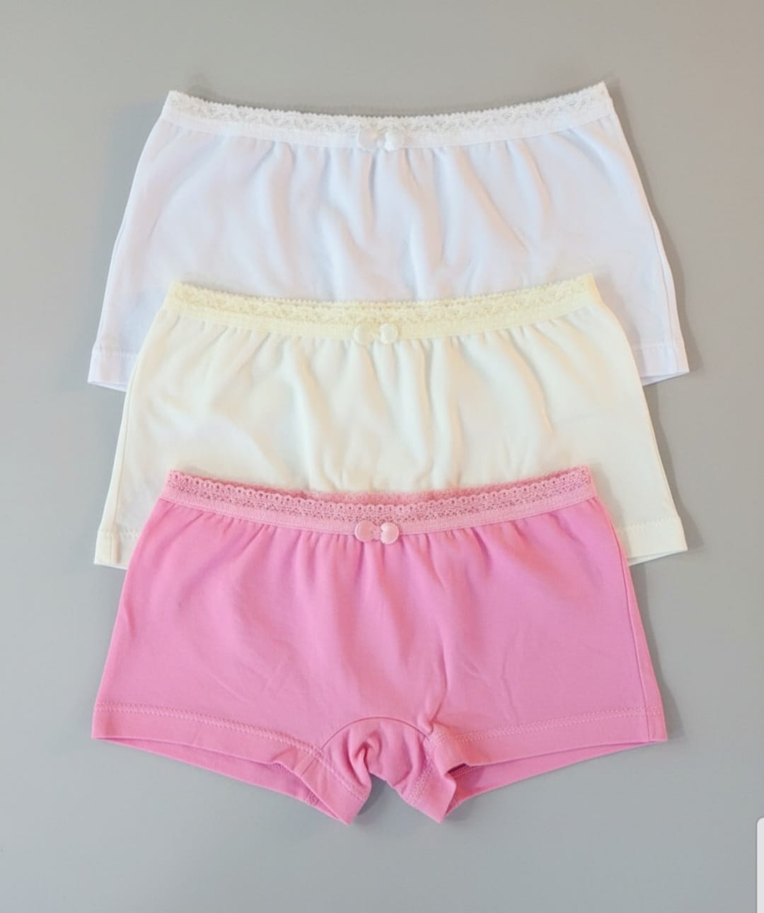 Calcinha Infantil Boxer 100% Algodão – Kit com 3 Peças Confortáveis e Respiráveis